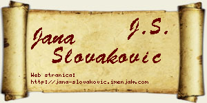 Jana Slovaković vizit kartica
